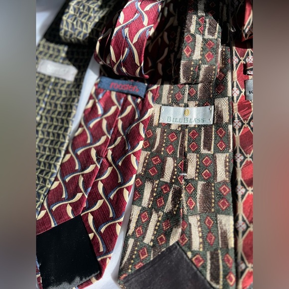 Vintage Silk Necktie 4" Tie  LOT OF 5 Art Deco Abstract Geometric USA - Picture 6 of 11